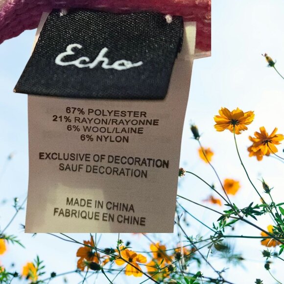 Echo New York Bloomingdales Exclusive Pink Scarf With Multicolor Pom-Pom Trim - Picture 9 of 9